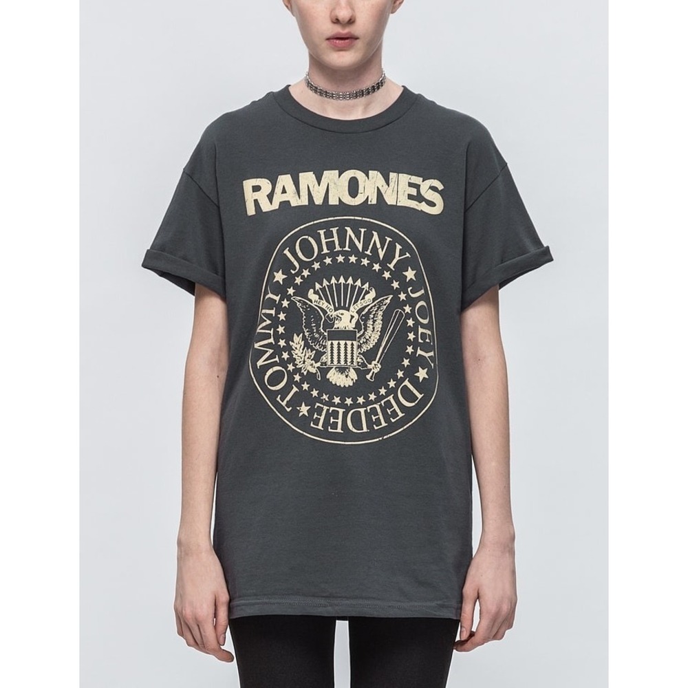 Ramones Distressed T-shirt Charcoal